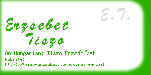 erzsebet tiszo business card
